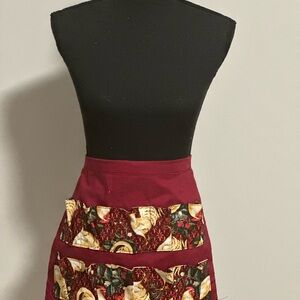Chic Burgundy and Patterned Women's Apron